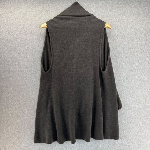 Anthropologie MOTH One‎ Size Charcoal Gray Drape Neck Sleeveless Vest Sweater - Picture 8 of 12